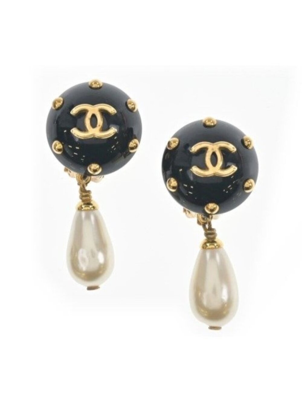 Chanel Earrings CC Logo Pearl 96C